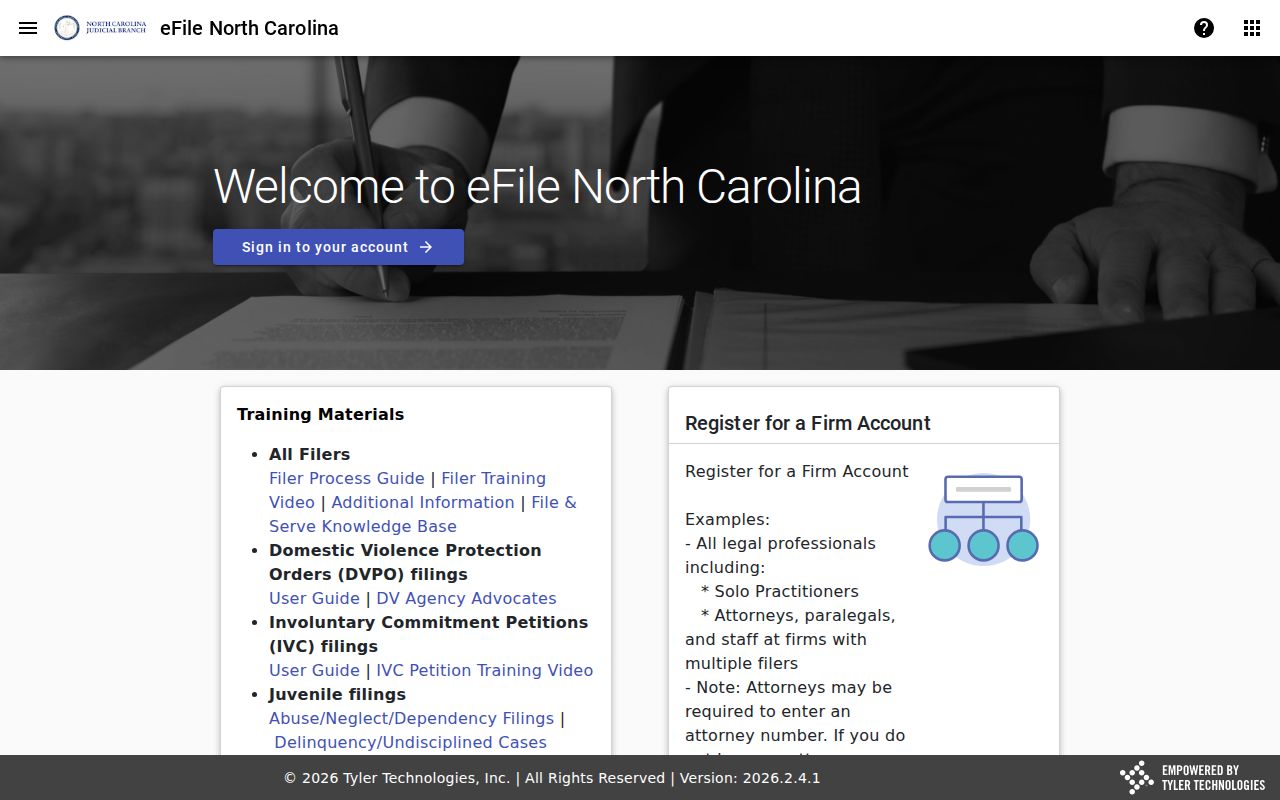 Craven County case search eCourts File and Serve filing system interface