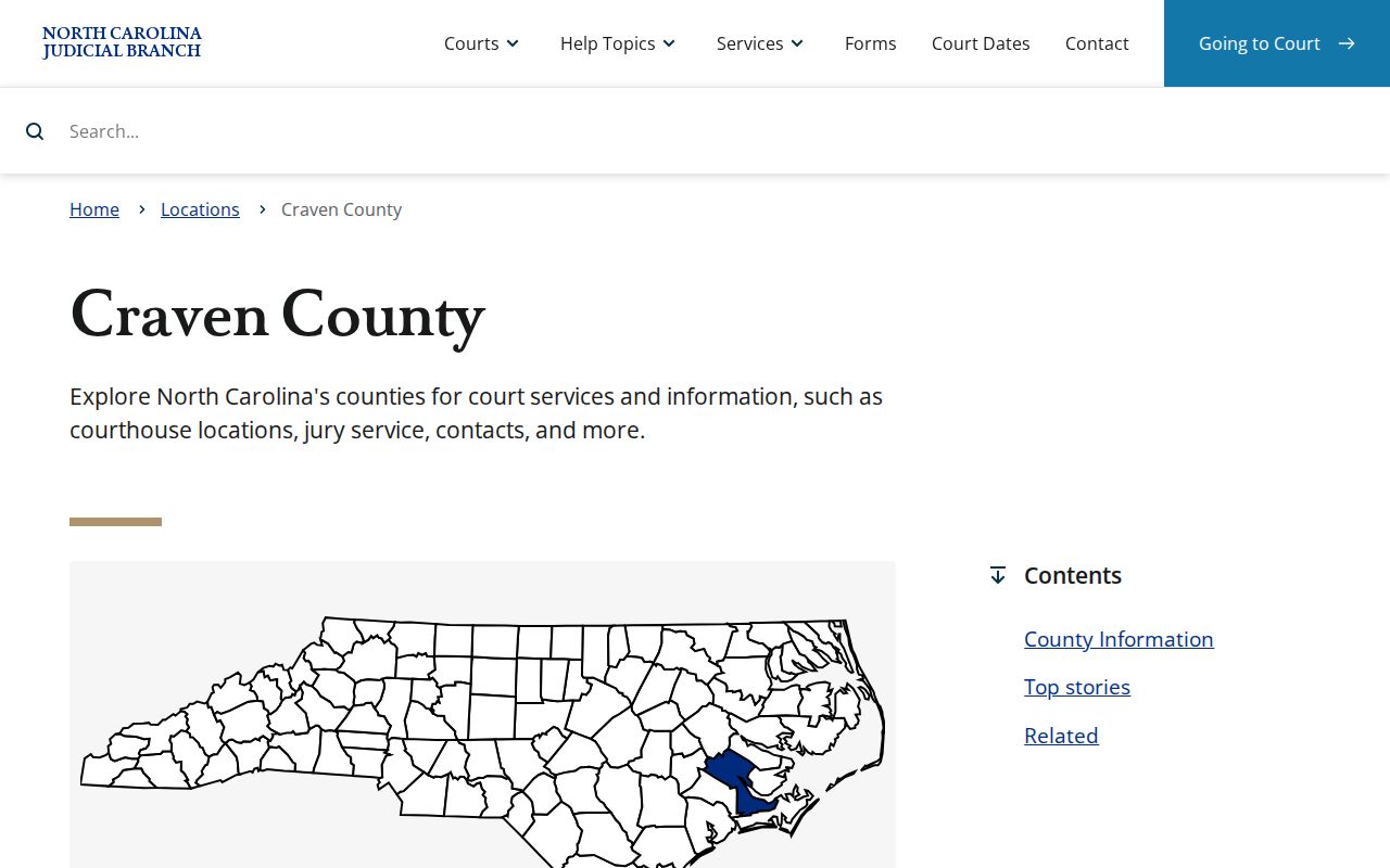 Craven County court docket judicial branch court hub