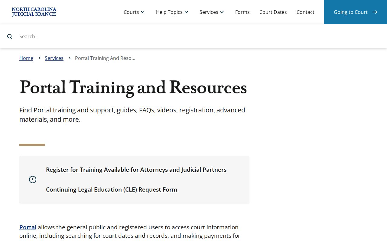 Craven County court docket Portal training resource