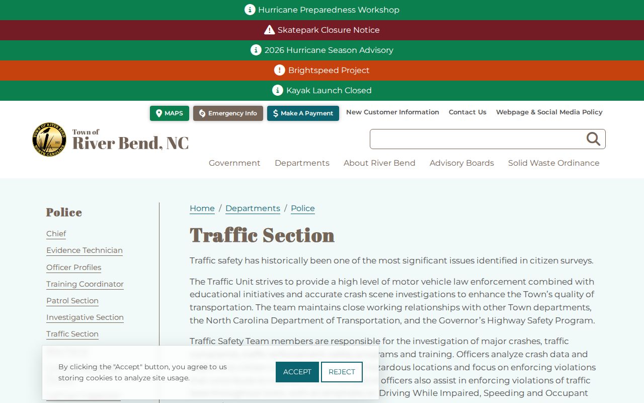 River Bend court docket distinction from local police traffic enforcement