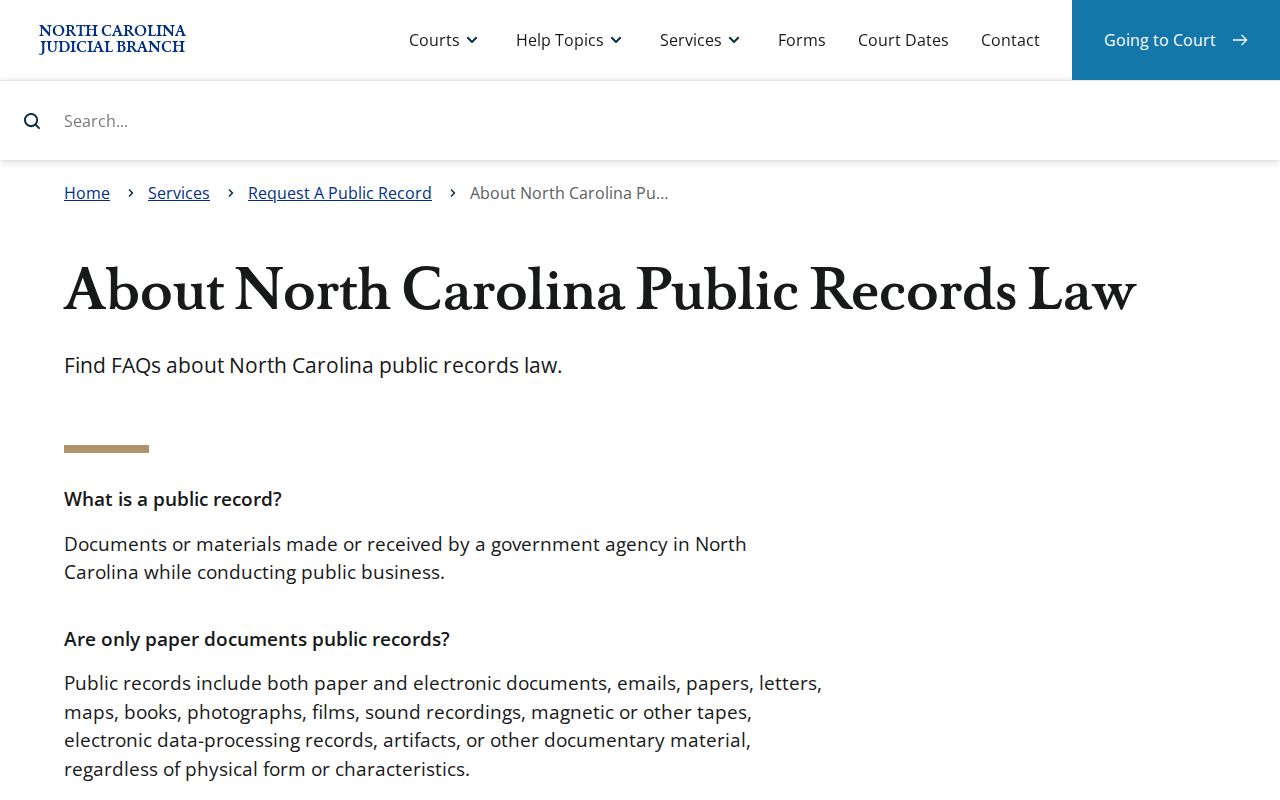 Craven County traffic court records public access guidance