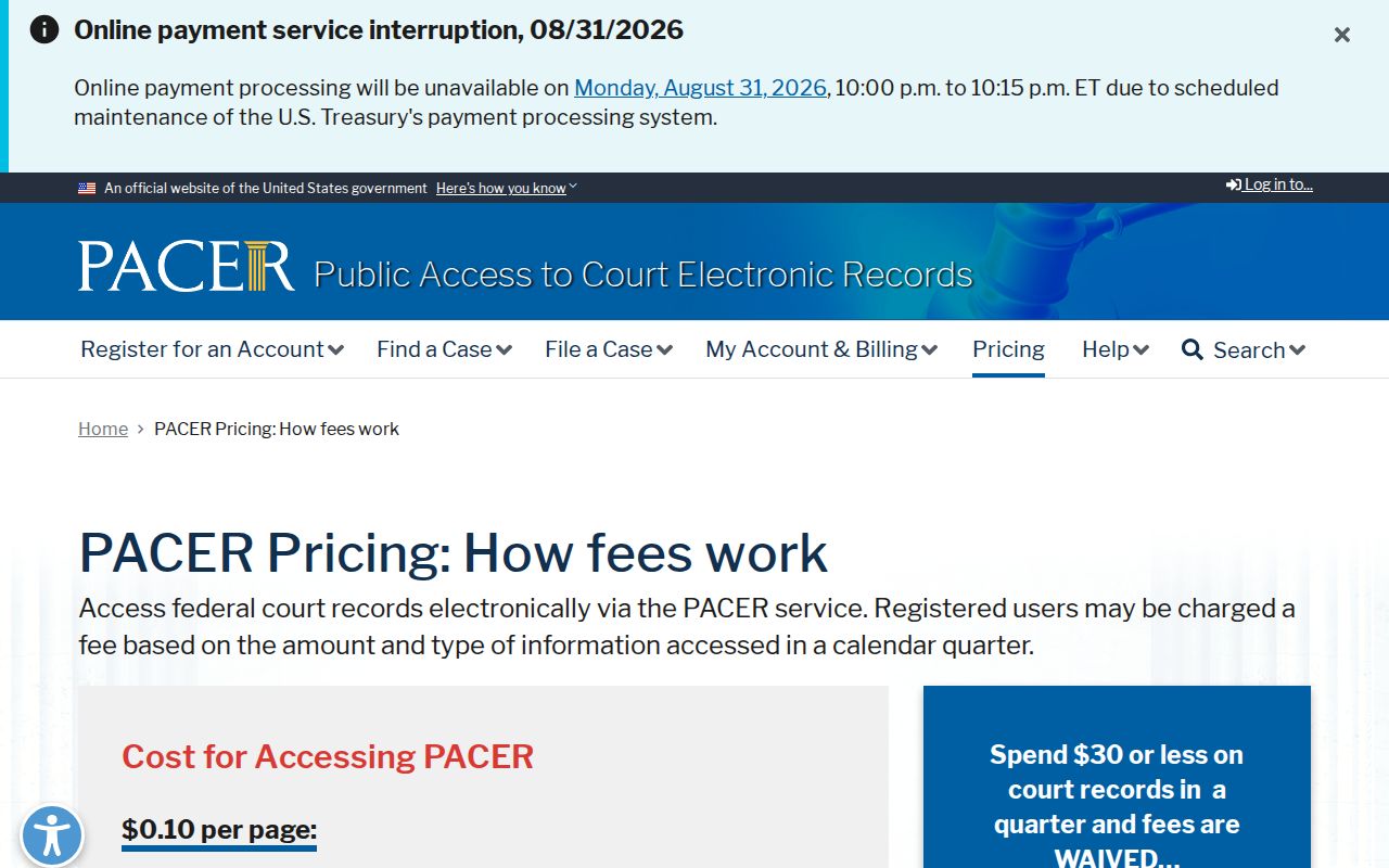 Vanceboro court docket federal PACER distinction